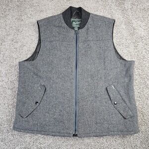 Woolrich Bear Claw Quilted Lined Utility Vest Gray Full Zip Men's XL Jacket Grey